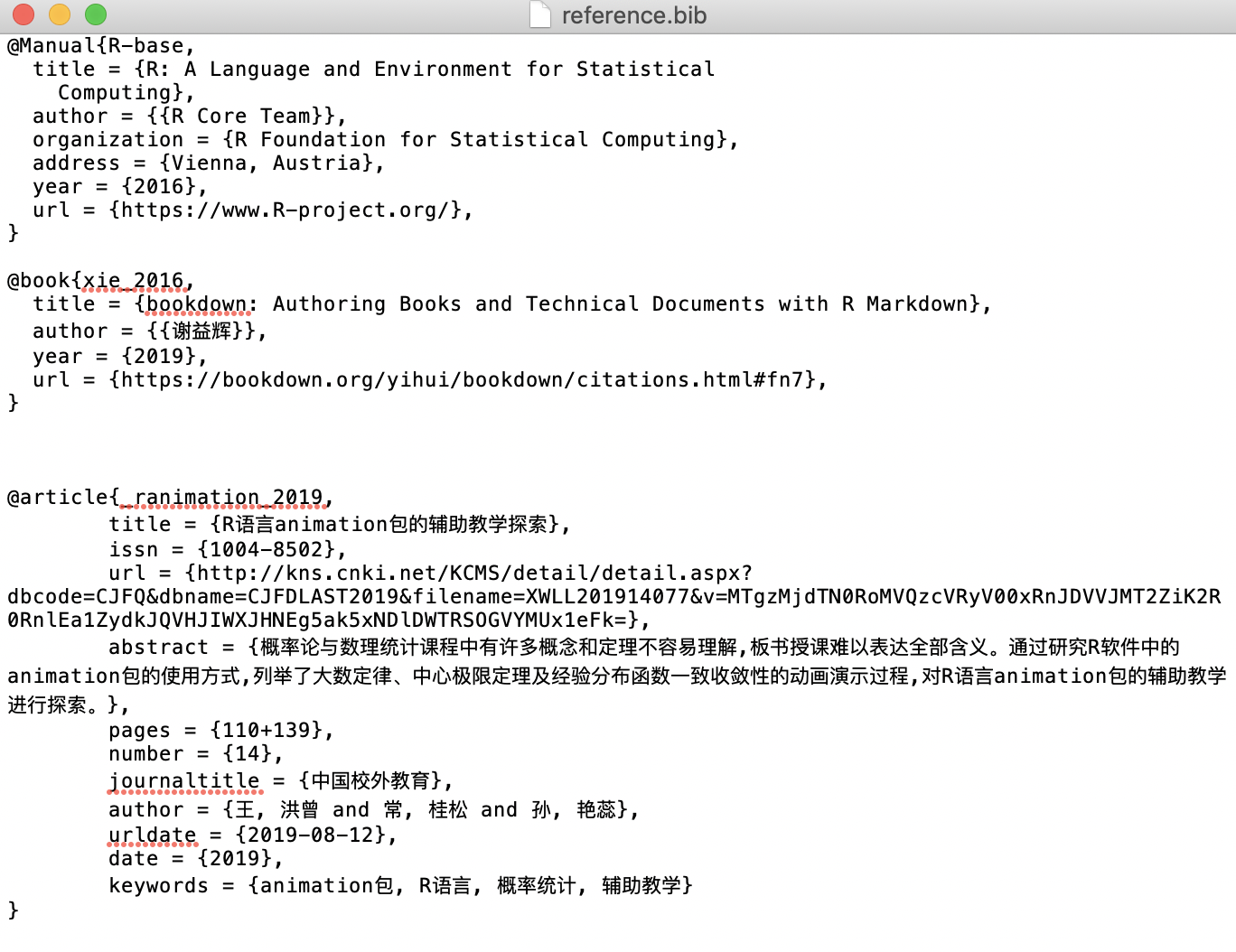 在blogdown Bookdown作品中引用参考文献 生态学习